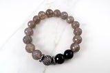 NORA GUNMETAL gray agate/onyx