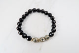 KENNEDY GOLD onyx/pyrite Bracelet by NICOLE LEIGH Jewelry