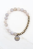 BELLE banded gray agate Bracelet by NICOLE LEIGH Jewelry