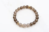 KENNEDY GOLD smoky quartz/gray agate Bracelet by NICOLE LEIGH Jewelry