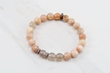 KENNEDY GUNMETAL sunstone/gray agate Bracelet by NICOLE LEIGH Jewelry