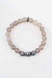 KENNEDY GUNMETAL gray agate/larvikite Bracelet by NICOLE LEIGH Jewelry